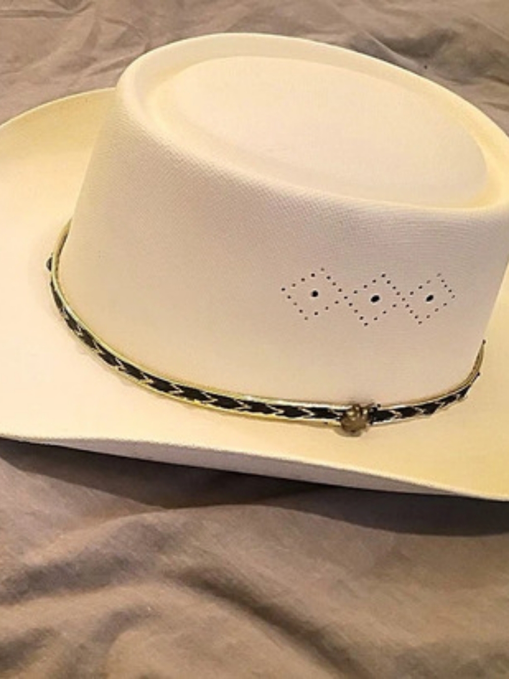 Stetson Western Cowboy Hat White Size 5B